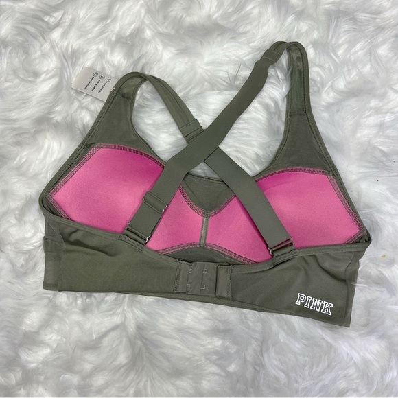 NWT Sage Green Victorias Secret PINK Sports Bra - Picture 3 of 5